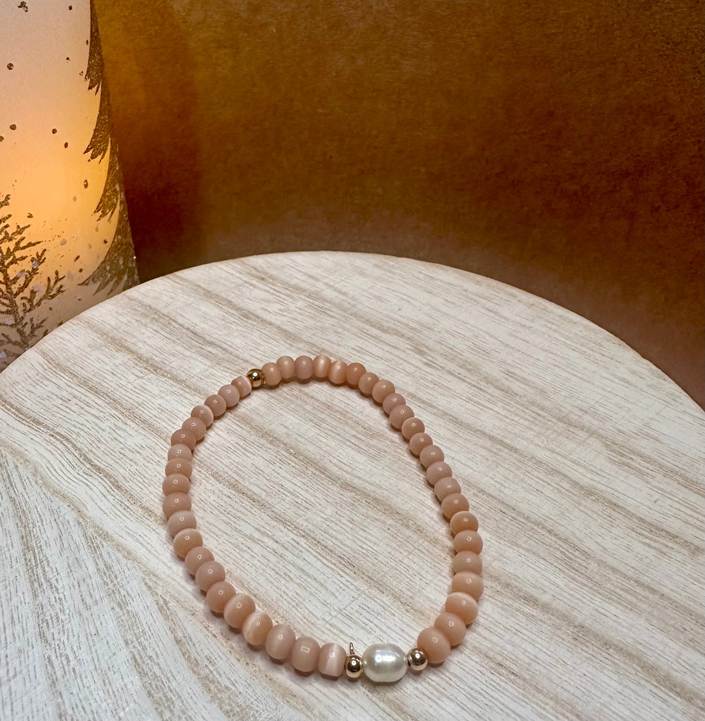 Pearl + charm bracelet