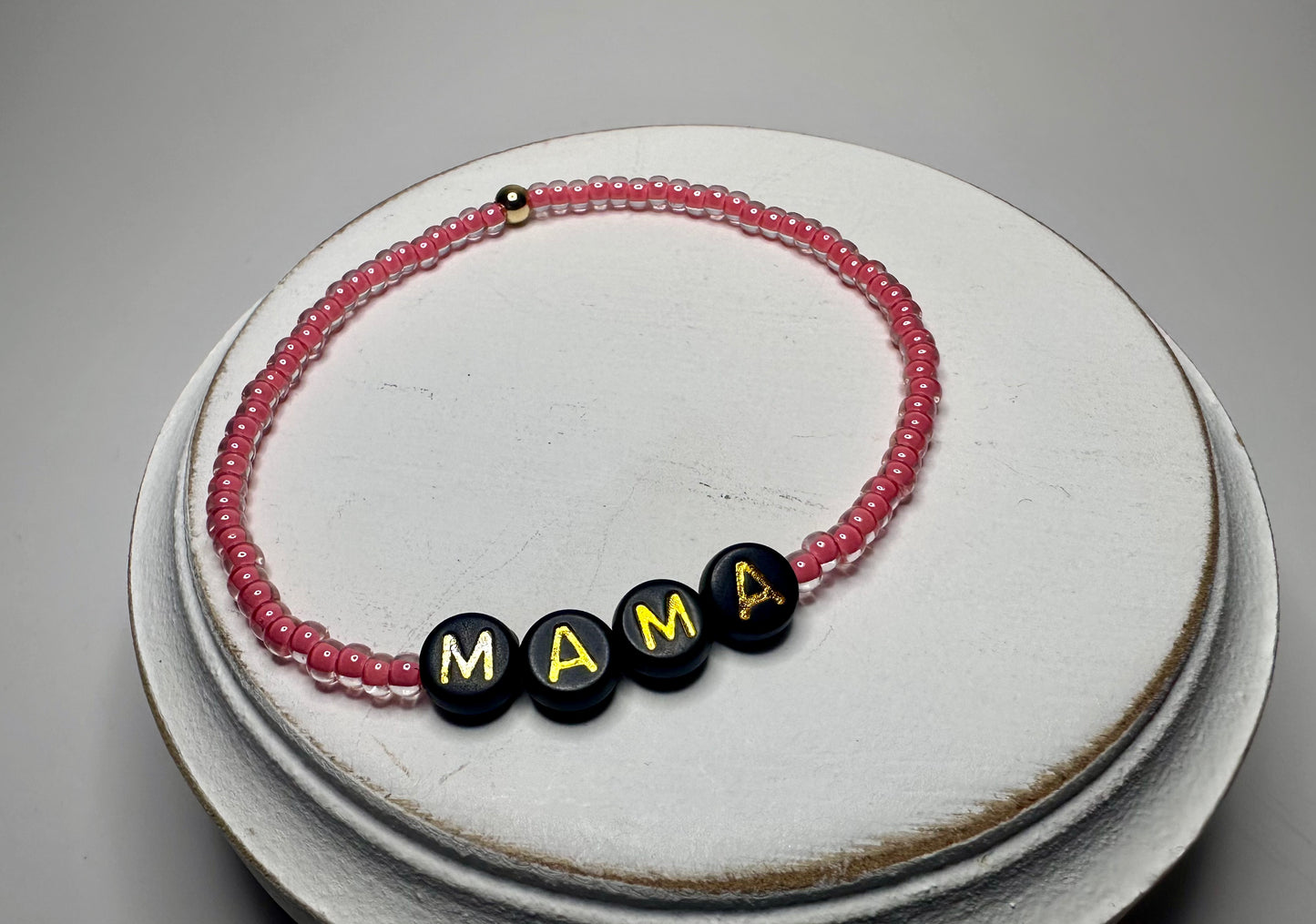 Beaded Mama Bracelet (Pink)