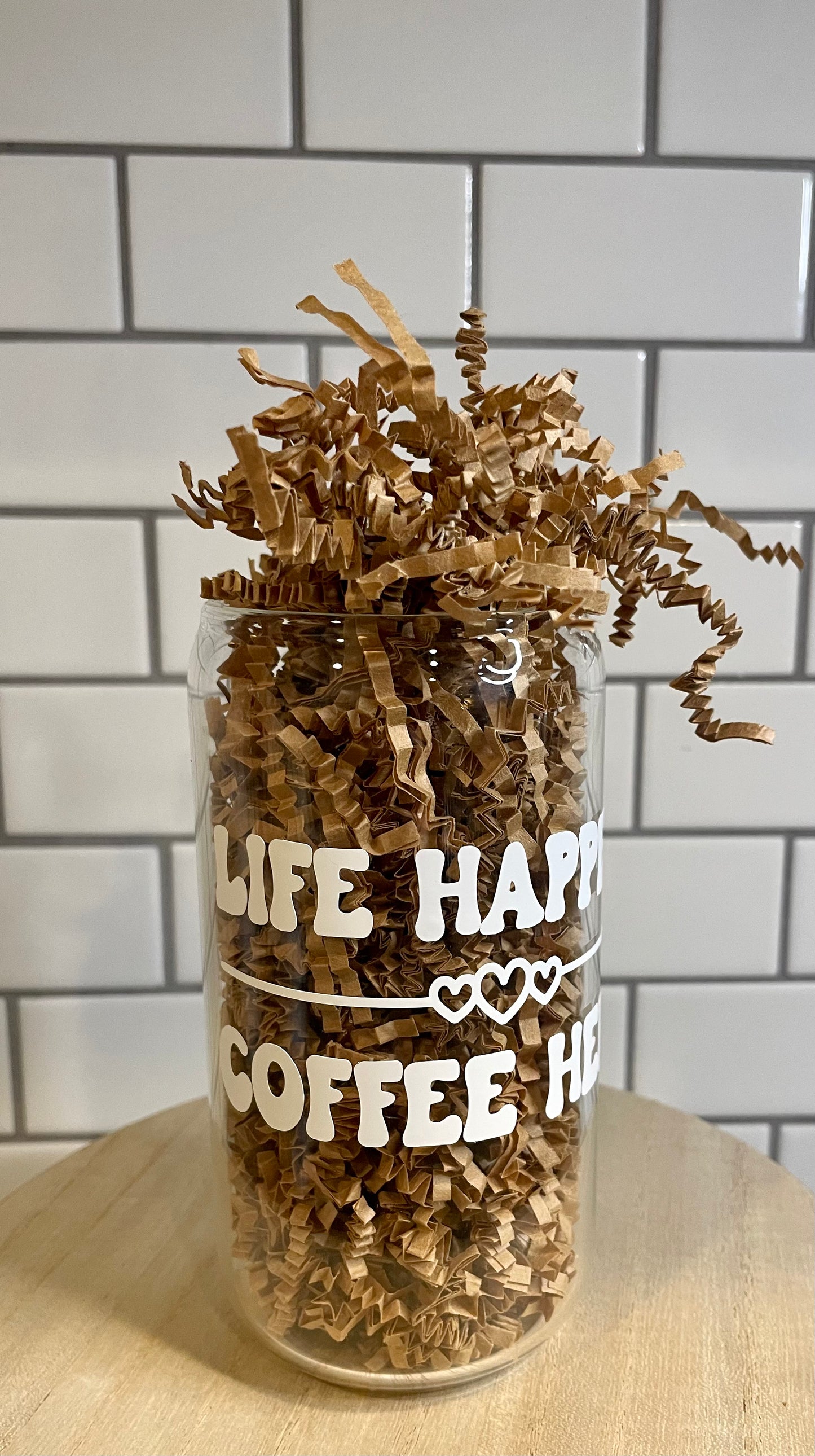 "Coffee Helps" glass